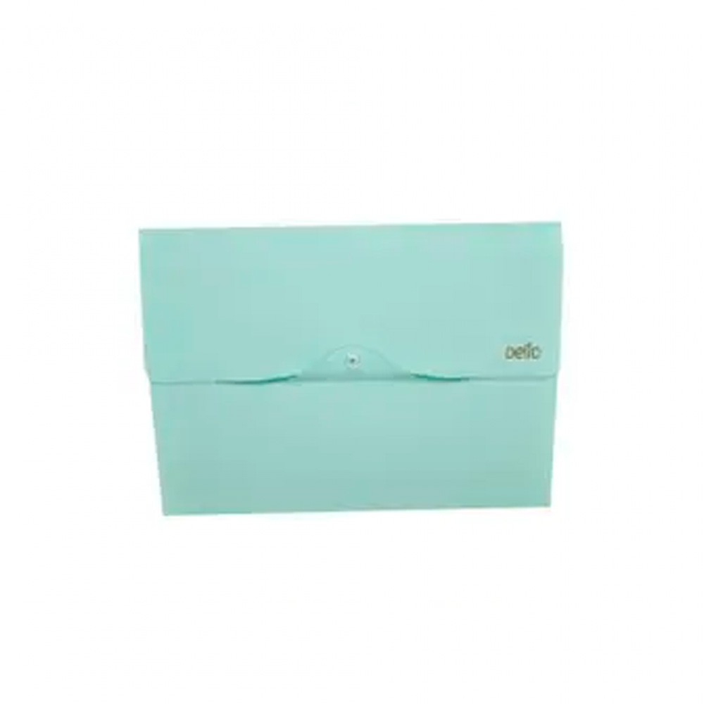 Pasta Sanfonada Verde Pastel A4 Linho Serena com 12 Divisórias - Dello <br> Pasta Sanfonada Verde Pastel A4 Linho Serena com 12 Divisórias - Dello <br>