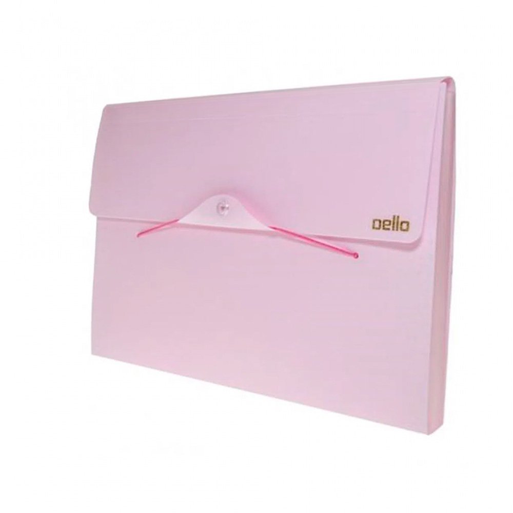 Pasta Sanfonada Rosa Pastel A4 Linho Serena com 12 Divisórias - Dello <br> Pasta Sanfonada Rosa Pastel A4 Linho Serena com 12 Divisórias - Dello <br>