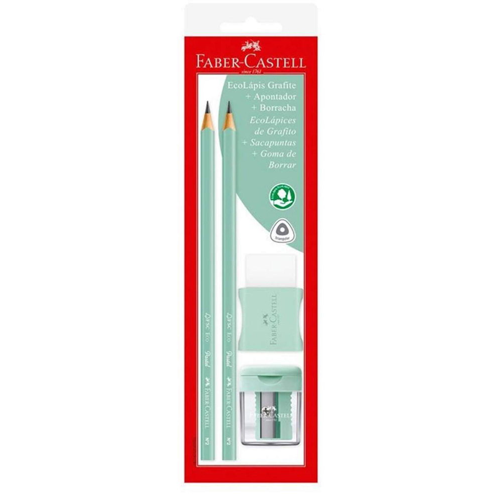 COMBO LAPIS/AP/BOR VERDE AGUA FABER CASTELL              COMBO LAPIS/AP/BOR VERDE AGUA FABER CASTELL