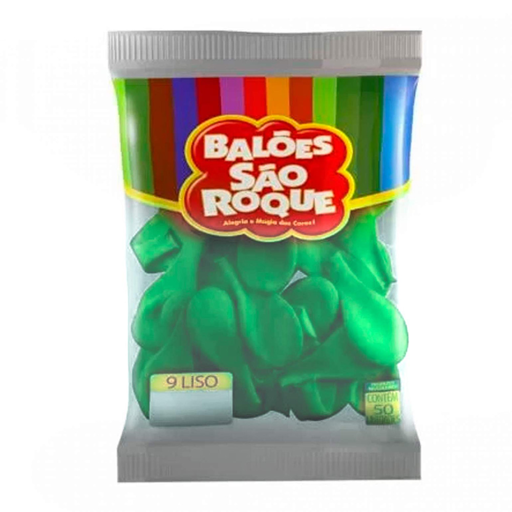 BALÃO N9 LISO VERDE BANDEIRA PACOTE COM 50 UN - SÃO ROQUE  BALÃO N9 LISO VERDE BANDEIRA PACOTE COM 50 UN - SÃO ROQUE