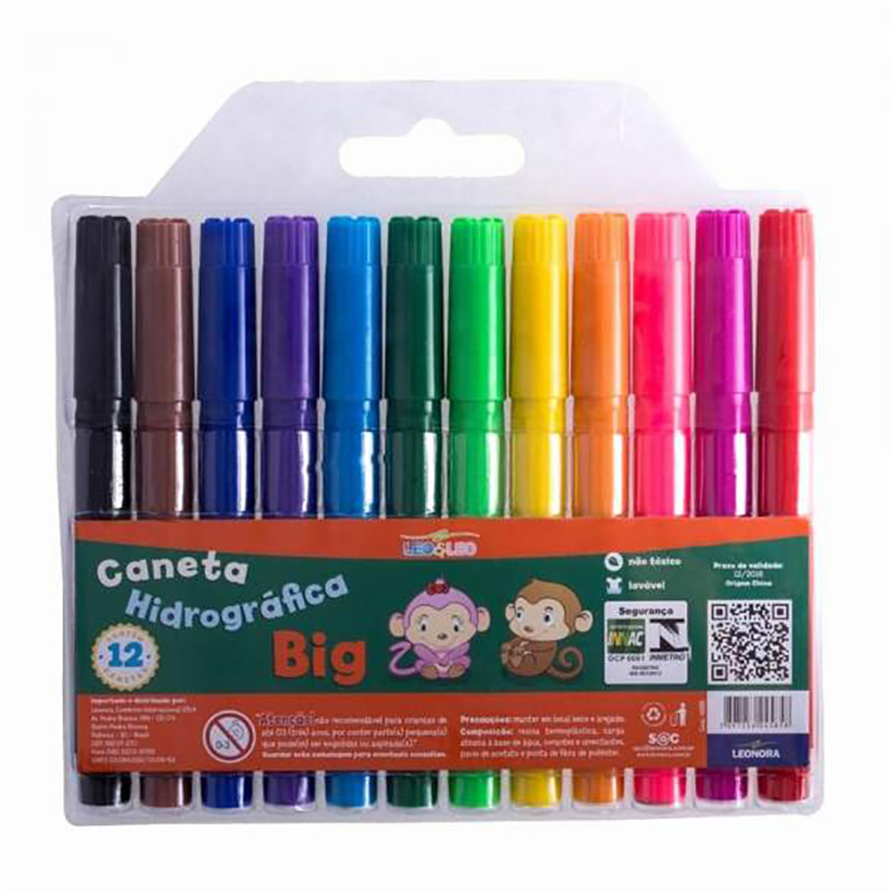 PINCEL HIDROCOR BIG C/12 CORES - LEO & LEO                     PINCEL HIDROCOR BIG C/12 CORES - LEO & LEO