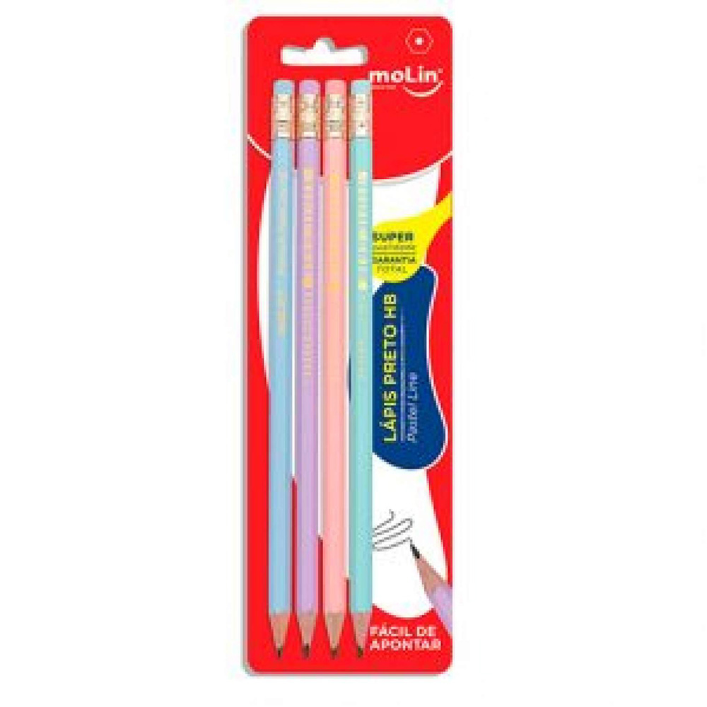 LAPIS PRETO HB N2 PASTEL LINE BT C/4 MOLIN 13392             LAPIS PRETO HB N2 PASTEL LINE BT C/4 MOLIN 13392