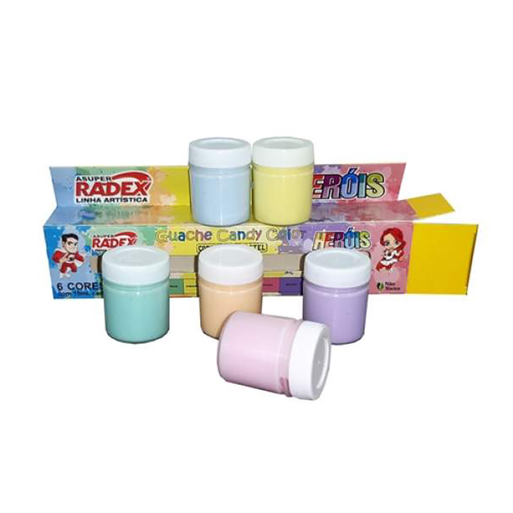 TINTA GUACHE PASTEL 15ML C/ 6 RADEX 7897                    
