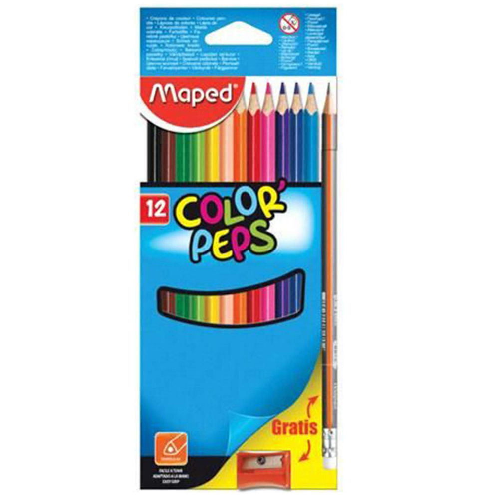 LAPIS DE COR 12 CORES COM APONTADOR MAPED 832023 LAPIS DE COR 12 CORES COM APONTADOR MAPED 832023