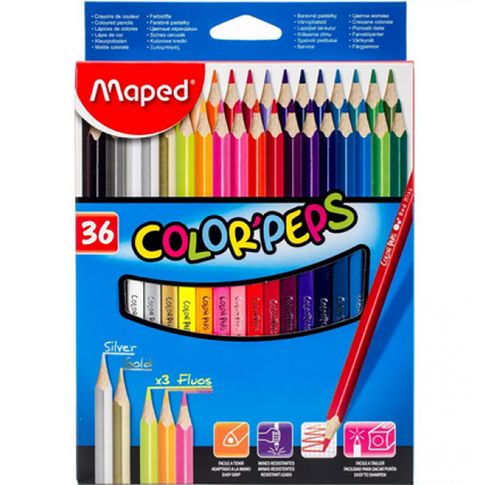 LÁPIS DE COR COLOR PEPS 36 CORES MAPED LÁPIS DE COR COLOR PEPS 36 CORES MAPED