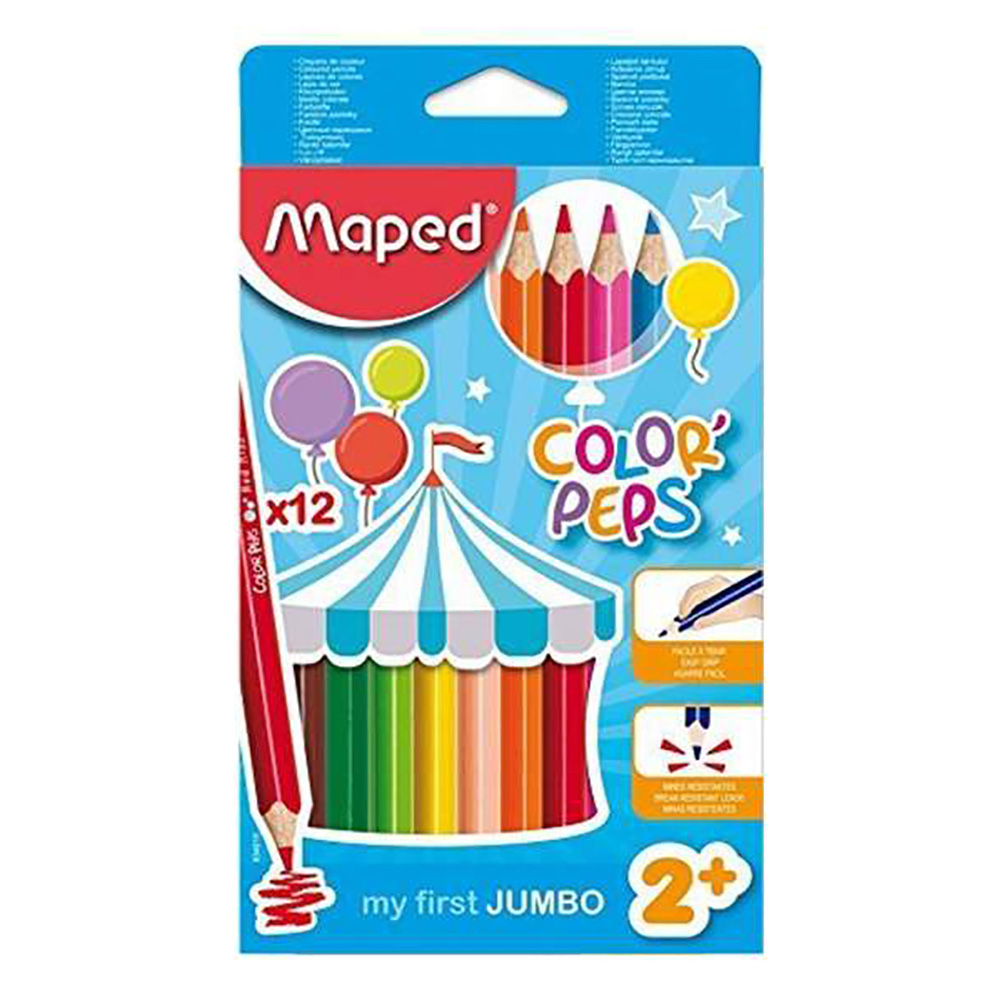 LAPIS DE COR 12 CORES JUMBO MAPED 834010 LAPIS DE COR 12 CORES JUMBO MAPED 834010