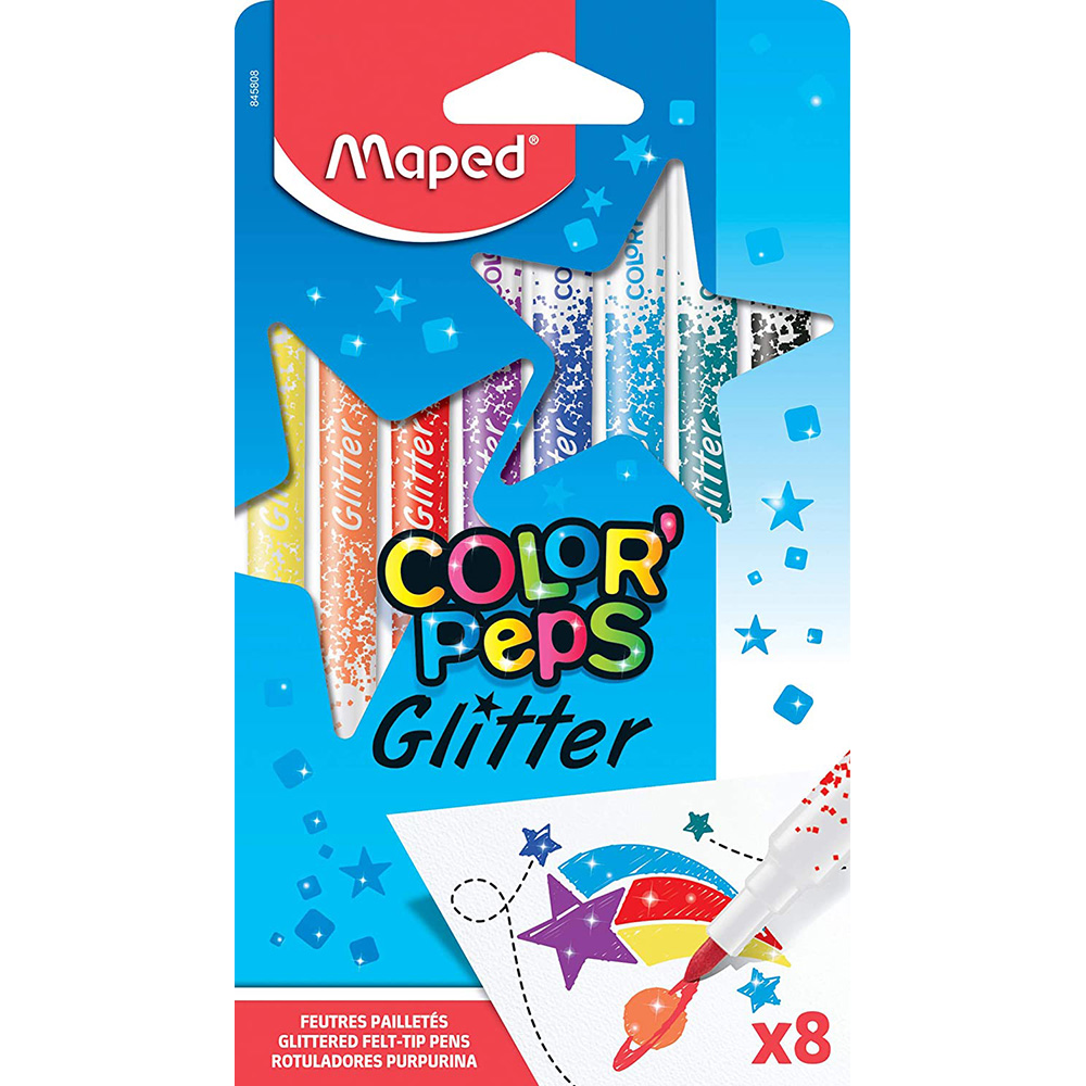 CANETA HIDROGRÁFICA COLOR PEPS GLITTER C/8 MAPED CANETA HIDROGRÁFICA COLOR PEPS GLITTER C/8 MAPED
