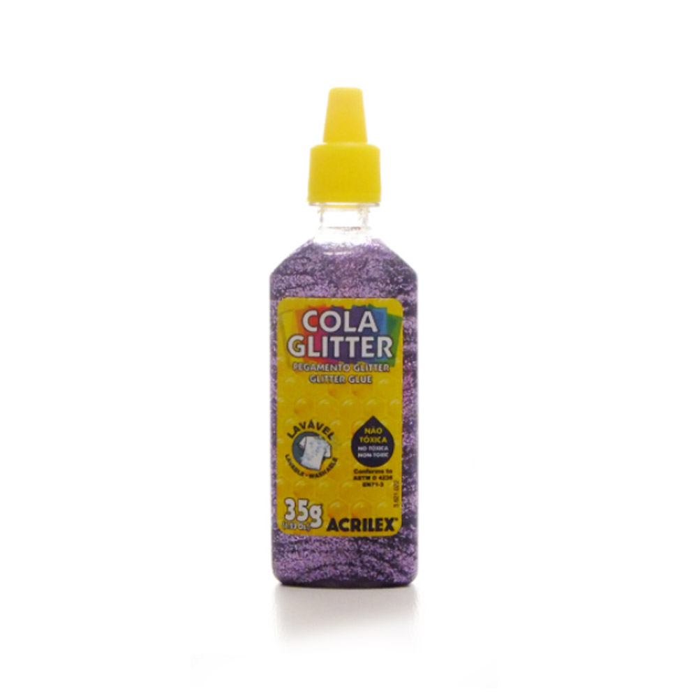 COLA COM GLITTER VIOLETA 35G - ACRILEX                COLA COM GLITTER VIOLETA 35G - ACRILEX
