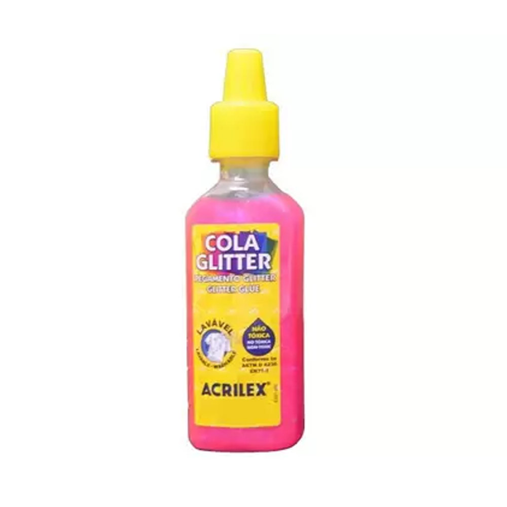 COLA COM GLITTER PINK 35G - ACRILEX                        COLA COM GLITTER PINK 35G - ACRILEX