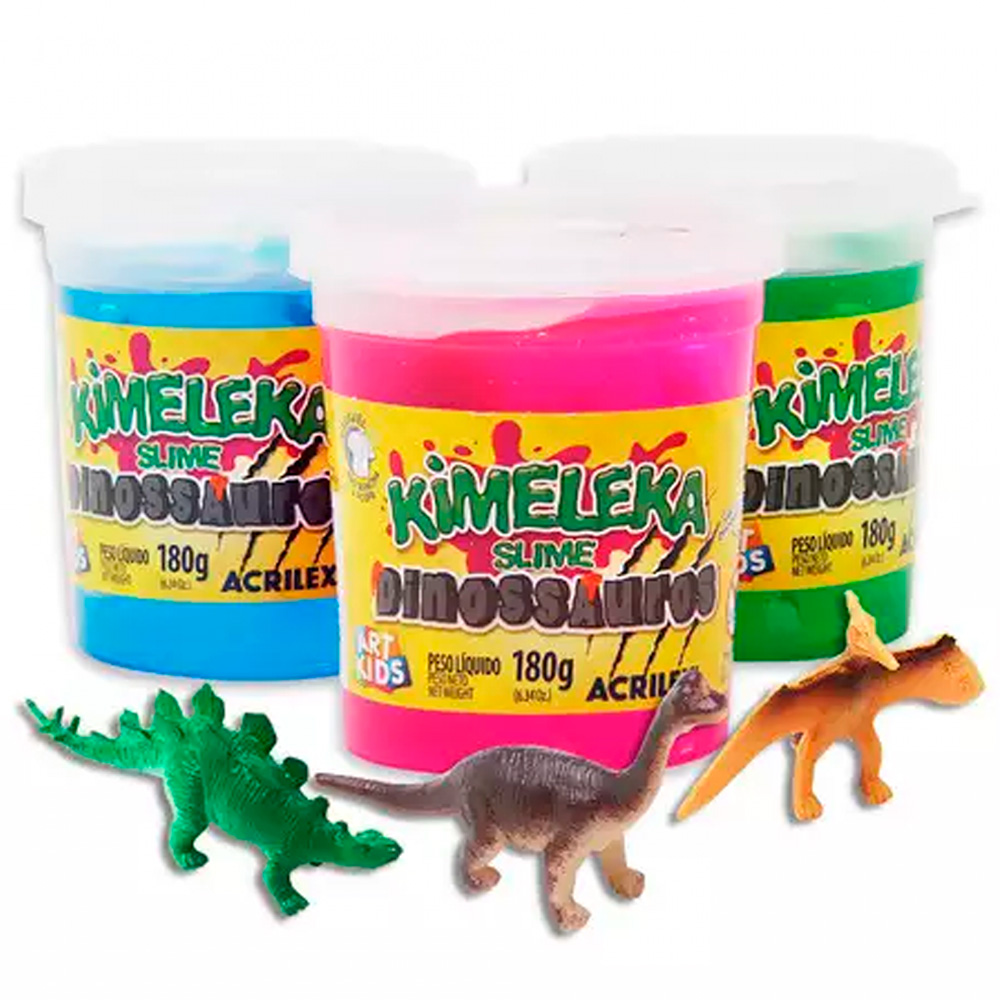 KIMELEKA SLIME DINOSSAURO 180G - ACRILEX    KIMELEKA SLIME DINOSSAURO 180G - ACRILEX