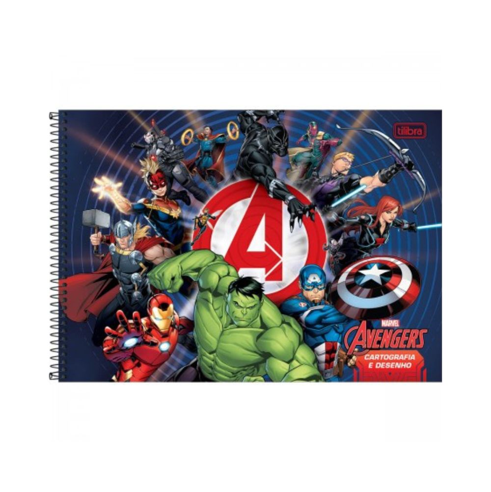 CADERNO CARTOGRAFIA E DESENHO 80FLS AVENGERS ASSEMBLE TILIBRA CADERNO CARTOGRAFIA E DESENHO 80FLS AVENGERS ASSEMBLE TILIBRA