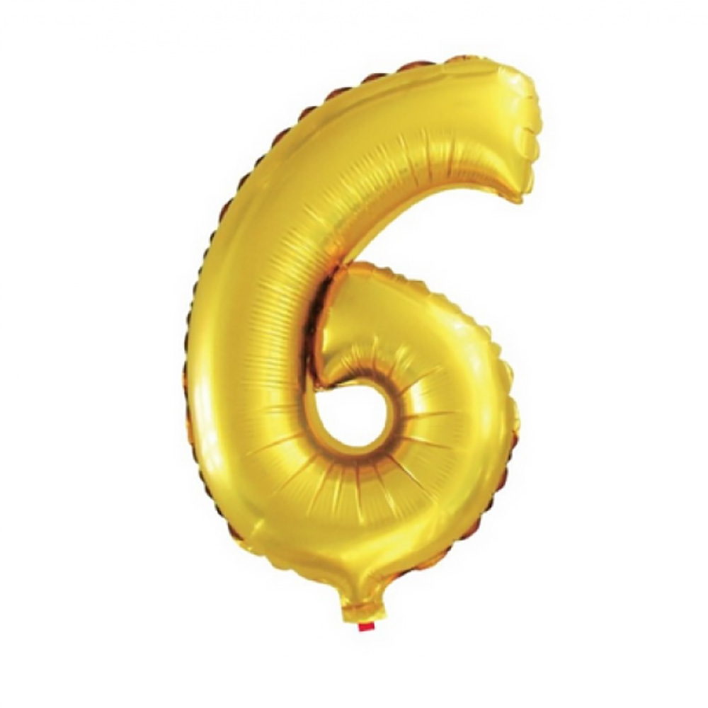BALÃO N28 71CM METALIZADO DOURADO NUMERO 6 - GALA BALÃO N28 71CM METALIZADO DOURADO NUMERO 6 - GALA
