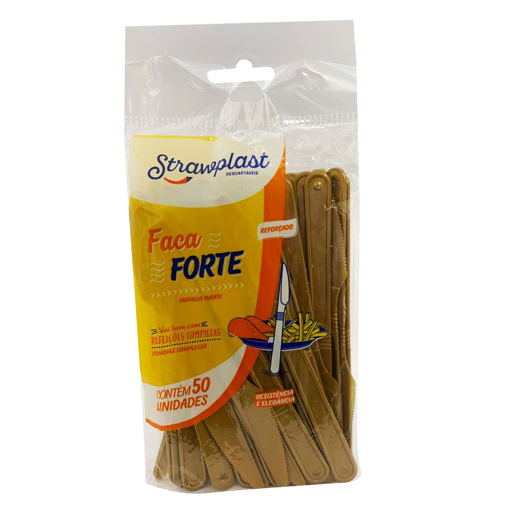 FACA MASTER DOURADA STRAWPLAST C/50 UNIDADES FACA MASTER DOURADA STRAWPLAST C/50 UNIDADES