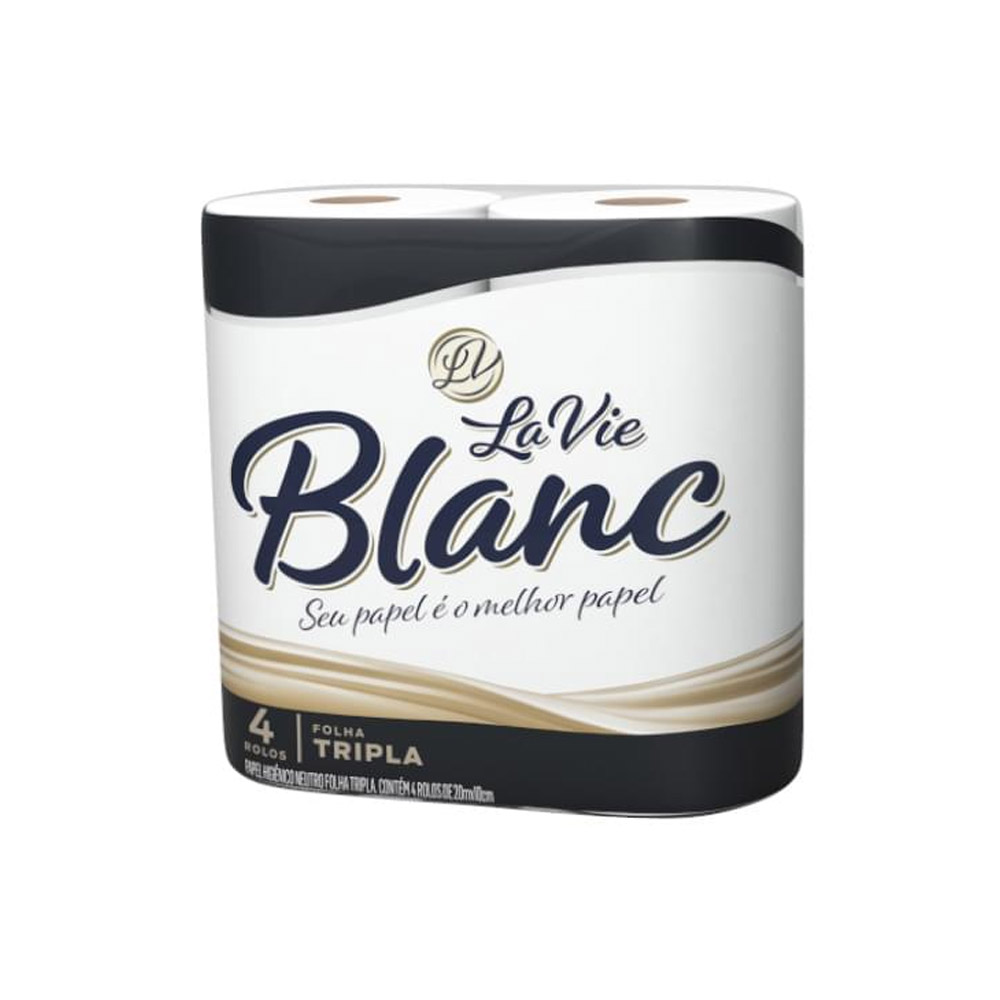 PAPEL HIGIENICO FOLHAS TRIPLAS LA VIE BLANC NEUTRO C/4 ROLOS PAPEL HIGIENICO FOLHAS TRIPLAS LA VIE BLANC NEUTRO C/4 ROLOS