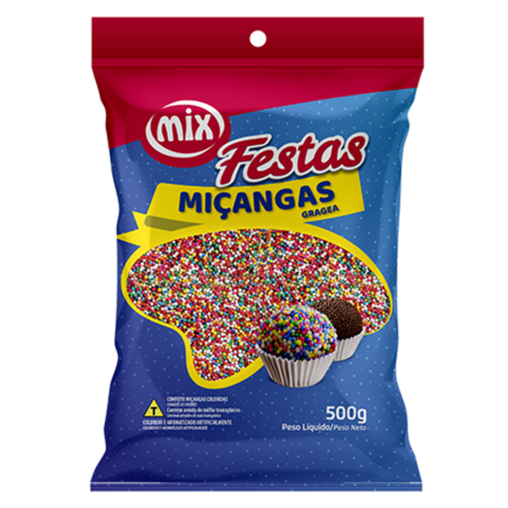 CONFEITO MICANGA 500G 8 CORES MIX                            CONFEITO MICANGA 500G 8 CORES MIX