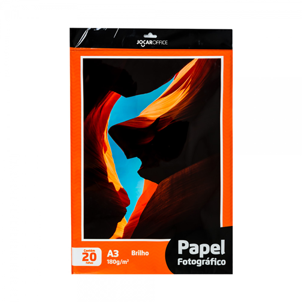 PAPEL FOTOGRÁFICO BRILHO A3 180G/M² C/20 FOLHAS - JOCAR PAPEL FOTOGRÁFICO BRILHO A3 180G/M² C/20 FOLHAS - JOCAR