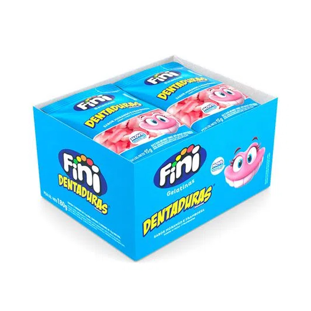 Mini Dentaduras com 12 pacotes de 15g cada - Fini  Mini Dentaduras com 12 pacotes de 15g cada - Fini