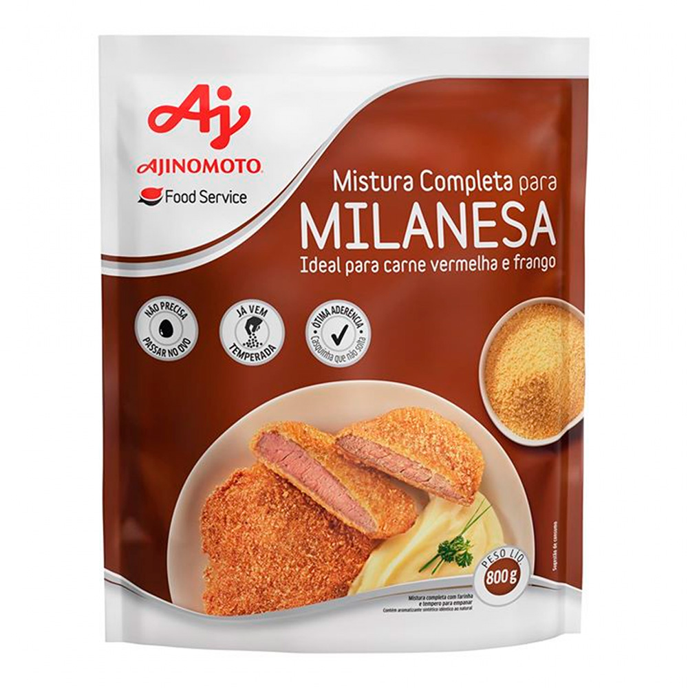 MISTURA COMPLETA P/ MILANESA 800G - AJINOMOTO MISTURA COMPLETA P/ MILANESA 800G - AJINOMOTO