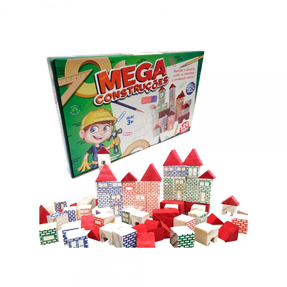 JOGO MEGA CONSTRUÇÕES C/120 PEÇAS PAIS E FILHOS JOGO MEGA CONSTRUÇÕES C/120 PEÇAS PAIS E FILHOS