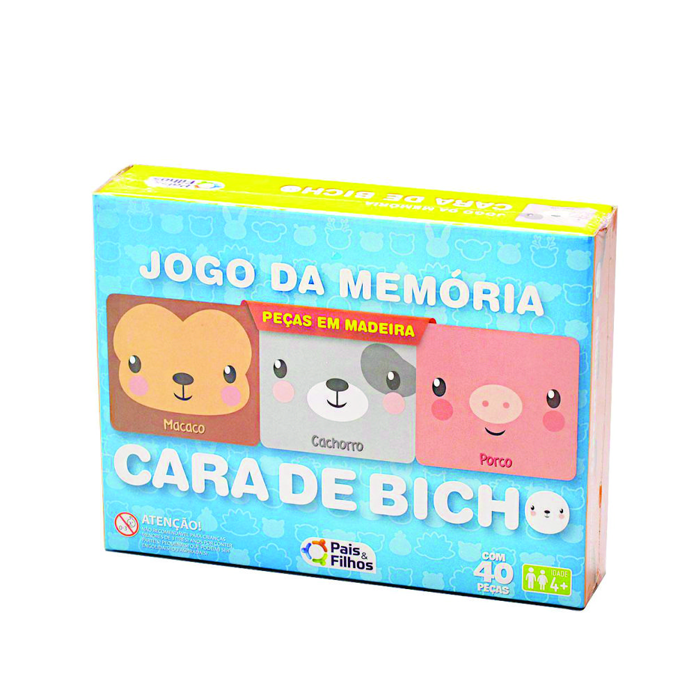JOGO DA MEMÓRIA CARA DE BICHO EM MADEIRA PAIS E FILHOS<br> JOGO DA MEMÓRIA CARA DE BICHO EM MADEIRA PAIS E FILHOS<br>