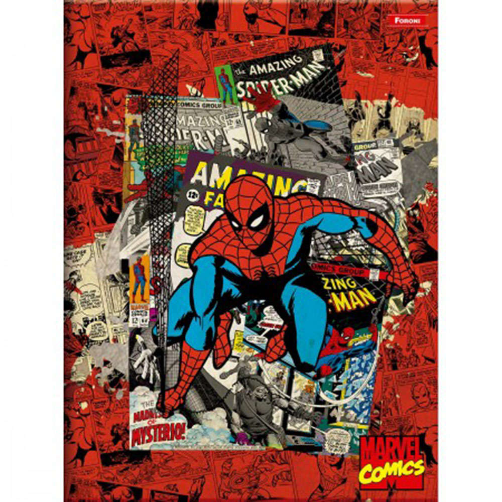 CADERNO BROCHURÃO CAPA DURA 80 FOLHAS MARVEL COMICS - FORONI  CADERNO BROCHURÃO CAPA DURA 80 FOLHAS MARVEL COMICS - FORONI