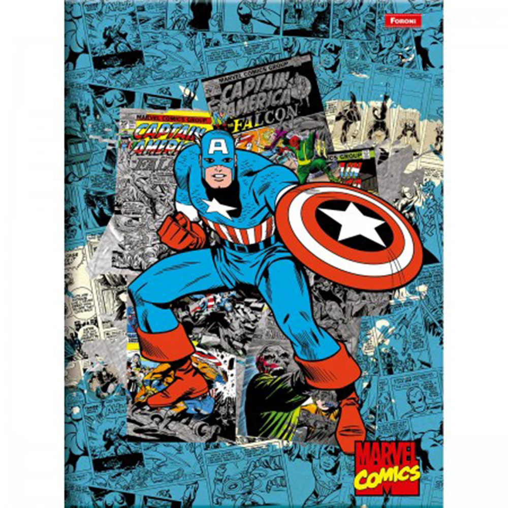 CADERNO BROCHURÃO CAPA DURA 80 FOLHAS MARVEL COMICS - FORONI  CADERNO BROCHURÃO CAPA DURA 80 FOLHAS MARVEL COMICS - FORONI