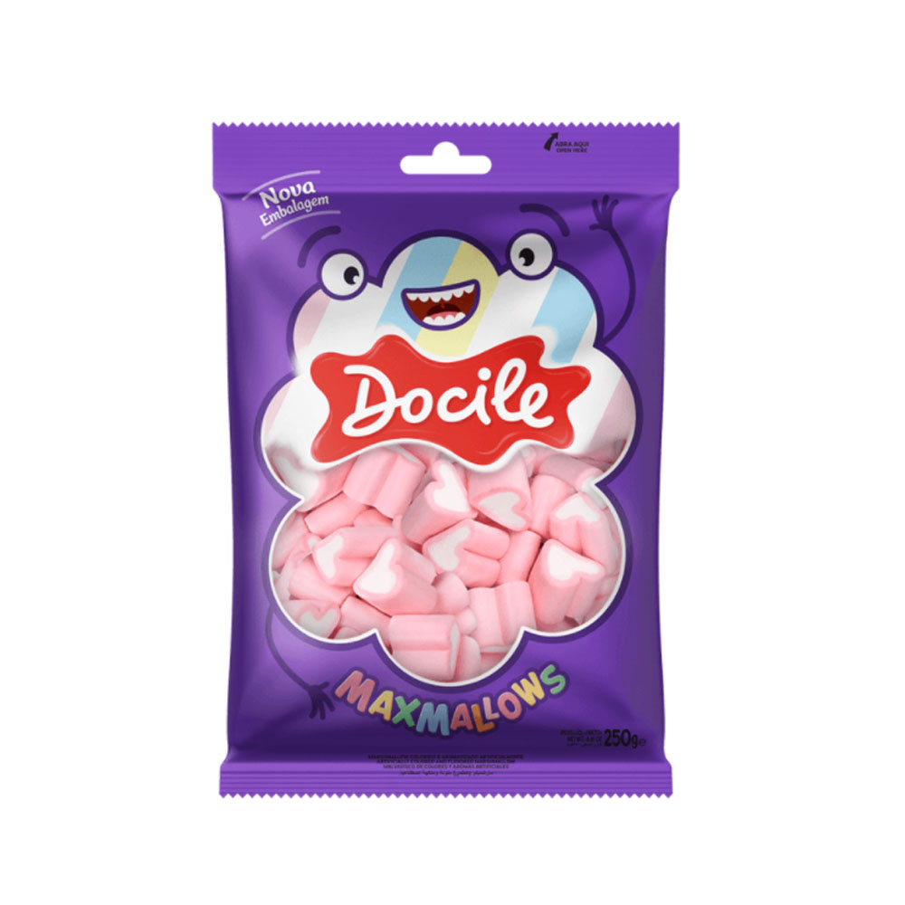 MARSHMALLOW CORACAO MORANGO DOCILE 250G                                                                                                                                                                   MARSHMALLOW CORACAO MORANGO DOCILE 250G