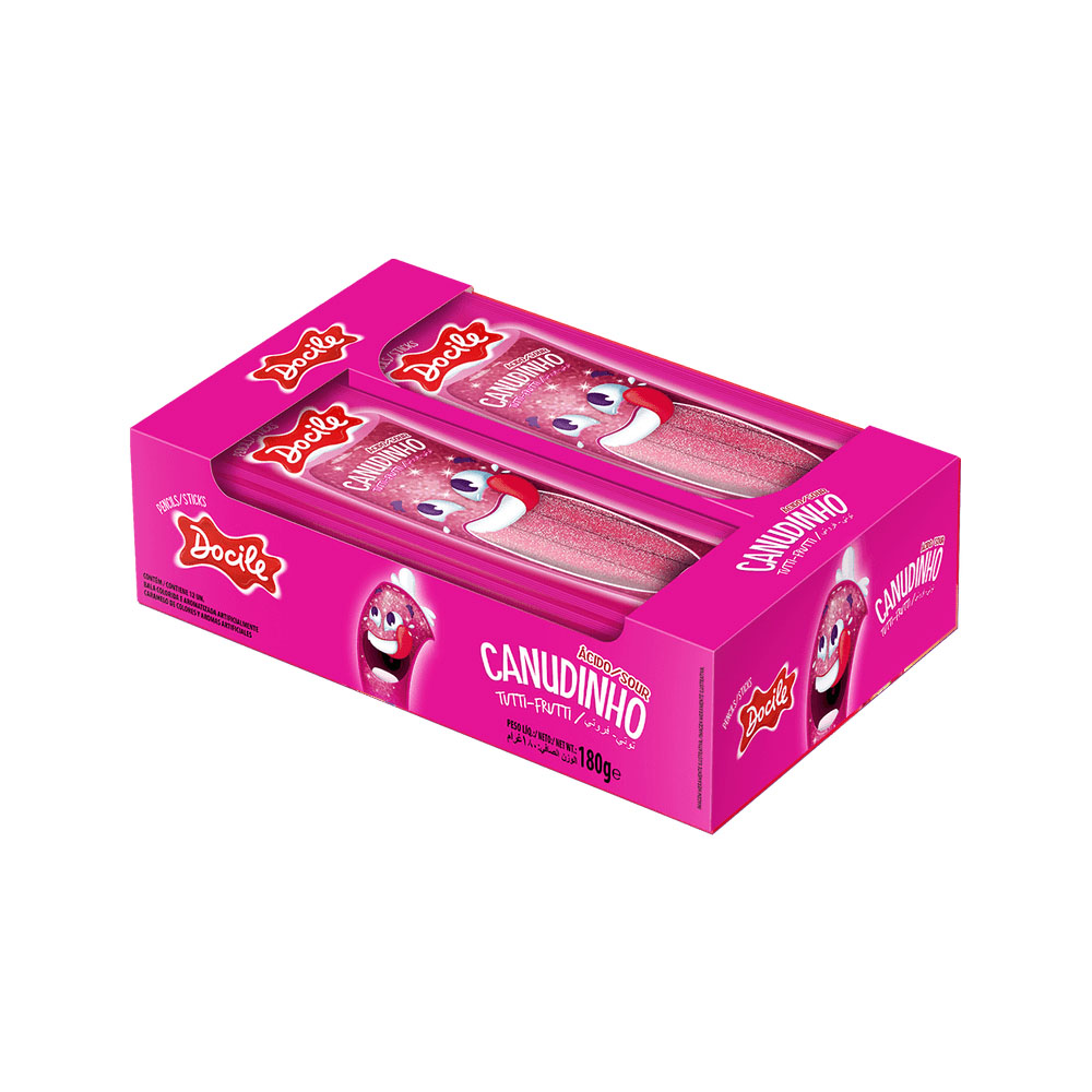 Canudinho Regaliz Tutti-frutti Cítrico 12unX15g - Docile <br> Canudinho Regaliz Tutti-frutti Cítrico 12unX15g - Docile <br>