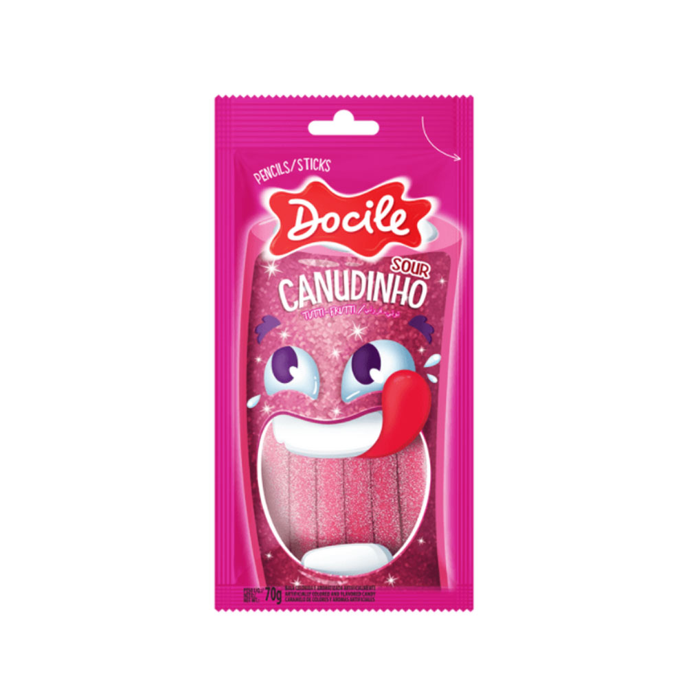 <br>REGALIZ CANUDINHO TUTTI FRUTTI CITRICO 70G - DOCILE <br>                                                                                                                                                      <br>REGALIZ CANUDINHO TUTTI FRUTTI CITRICO 70G - DOCILE <br>