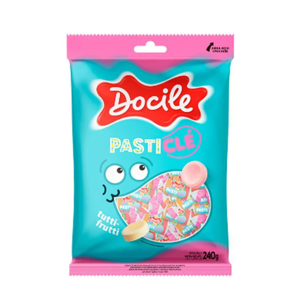 Pastilha Chiclé Tutti-frutti 240g - Docile <br> Pastilha Chiclé Tutti-frutti 240g - Docile <br>