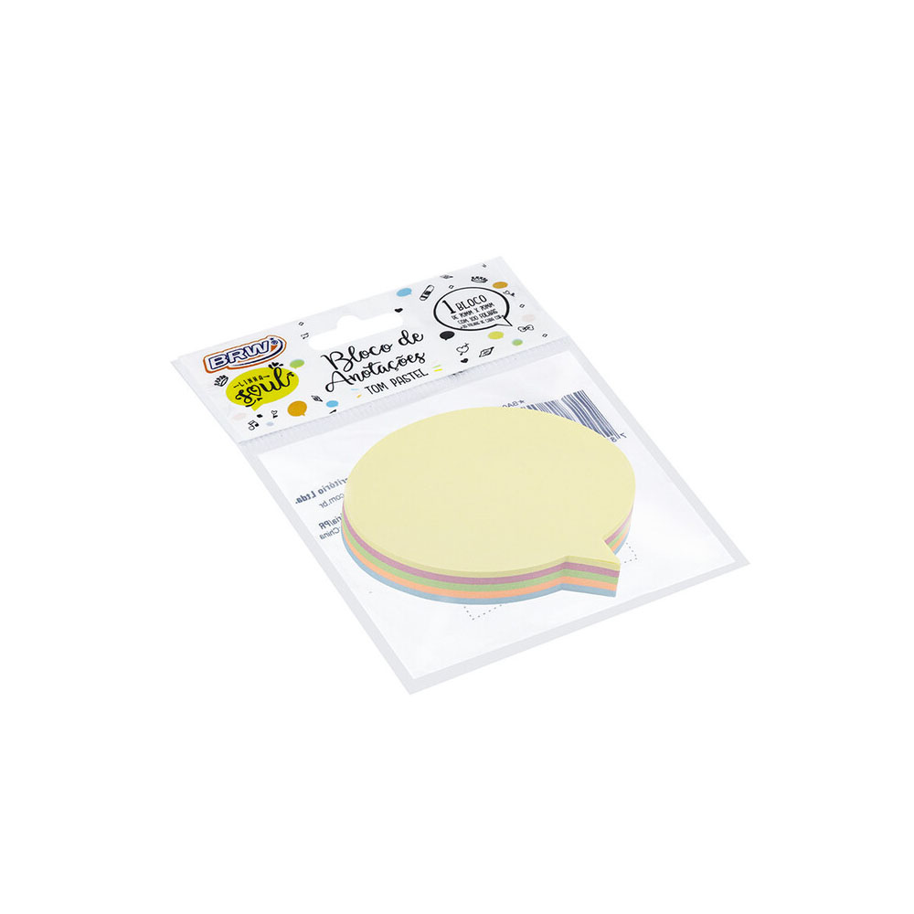 Bloco smart notes 70x70mm Balao pastel 100fls 1bloco Brw Bloco smart notes 70x70mm Balao pastel 100fls 1bloco Brw