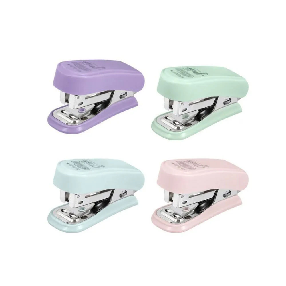 Grampeador plástico mini para 20fls base de 6cm tons pastel Sortido - Brw Grampeador plástico mini para 20fls base de 6cm tons pastel Sortido - Brw