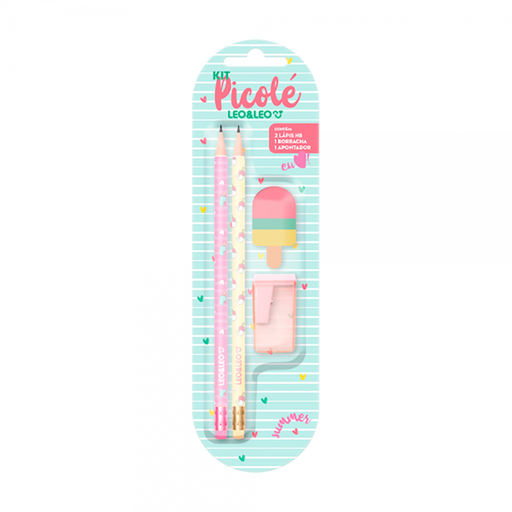 KIT PICOLÉ LÁPIS + APONTADOR + BORRACHA BLITER - LEO&LEO KIT PICOLÉ LÁPIS + APONTADOR + BORRACHA BLITER - LEO&LEO