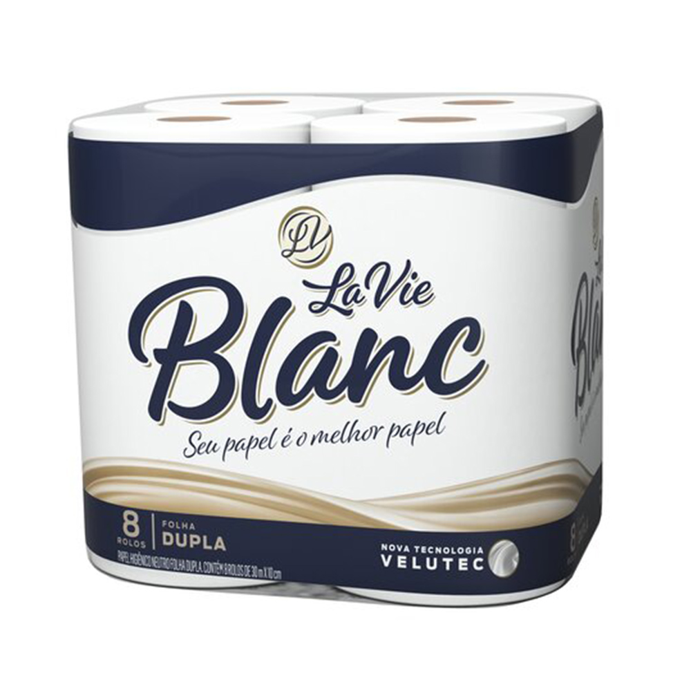 PAPEL HIGIÊNICO NEUTRO PACOTE C/8 ROLOS - LA VIE BLANC PAPEL HIGIÊNICO NEUTRO PACOTE C/8 ROLOS - LA VIE BLANC