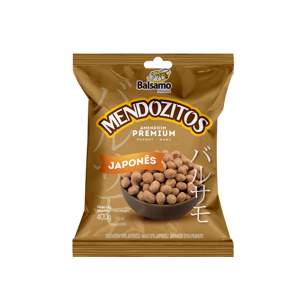 AMENDOIM JAPONES MEDONZITOS 400G - BALSAMO                                                                                                                                                                