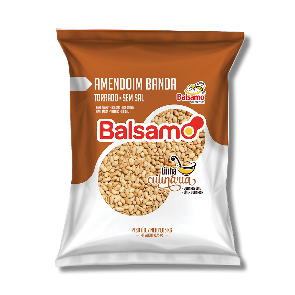 AMENDOIM BANDA TORRADO SEM SAL 1,05KG - BALSAMO