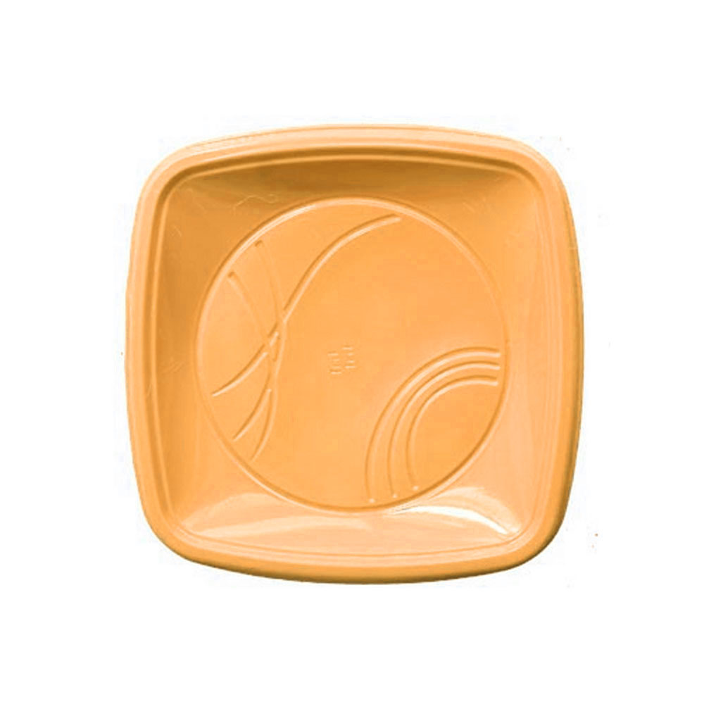 PRATO PLÁSTICO QUADRADO 15CM BIODEGRADÁVEL LARANJA COM 10 UN - TRIK  PRATO PLÁSTICO QUADRADO 15CM BIODEGRADÁVEL LARANJA COM 10 UN - TRIK