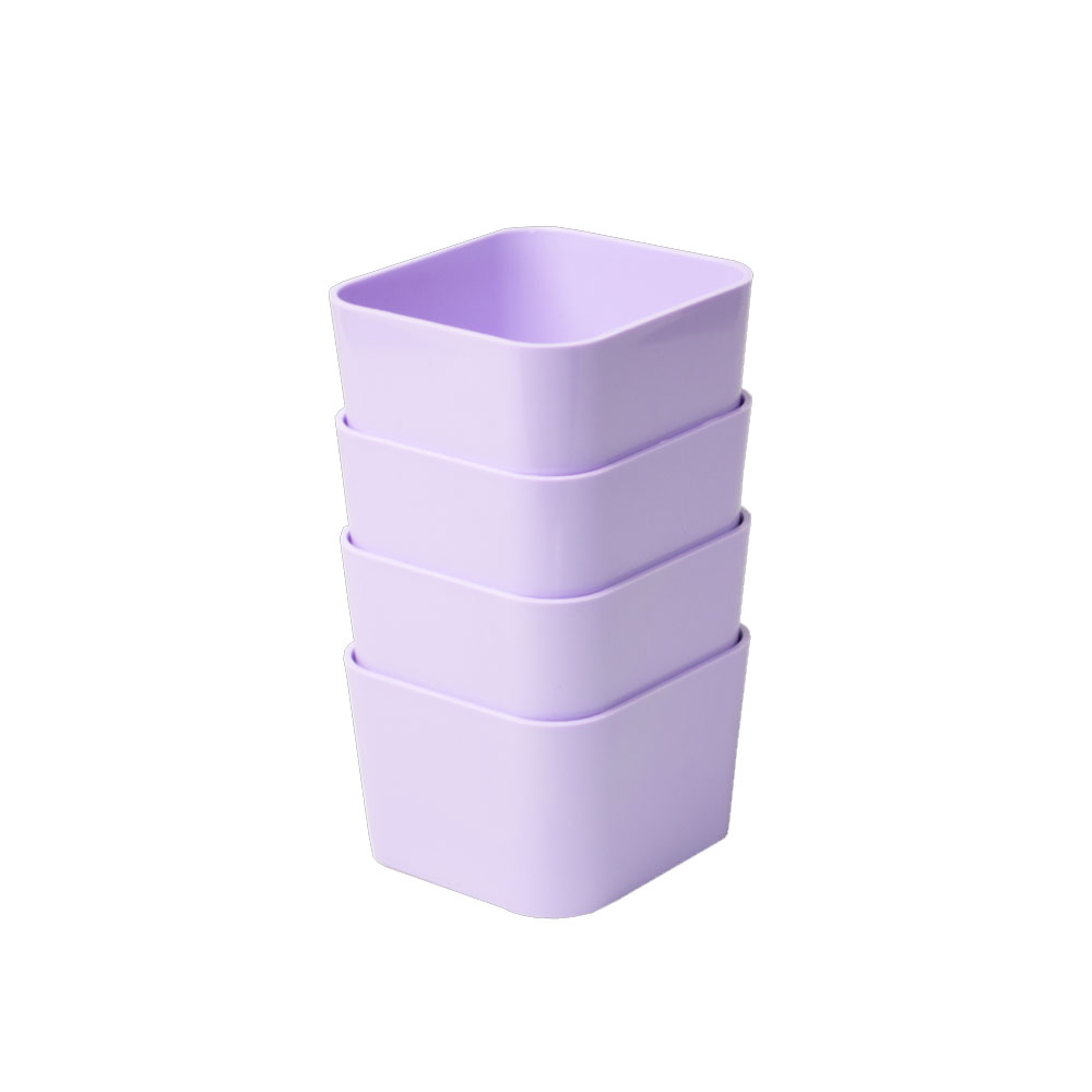 PORTA OBJETOS PEQUENO LILAS PASTEL KIT COM 4 PECAS DELLO  PORTA OBJETOS PEQUENO LILAS PASTEL KIT COM 4 PECAS DELLO