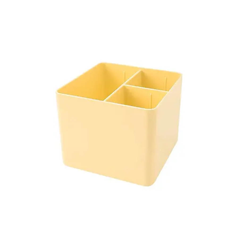 Porta Objeto Amarelo Pastel com 3 Divisórias - Dello  Porta Objeto Amarelo Pastel com 3 Divisórias - Dello
