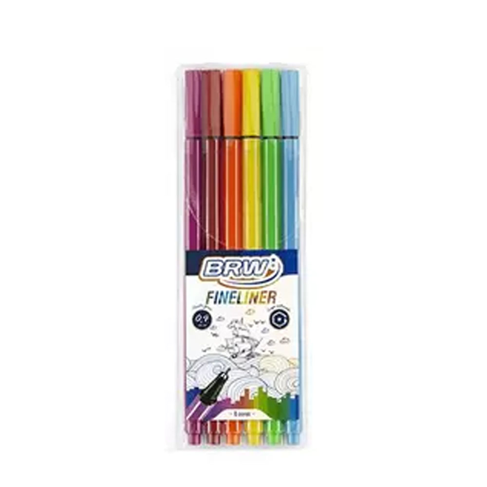 Caneta fine liner 0.4mm blister com 6 cores - Brw Caneta fine liner 0.4mm blister com 6 cores - Brw