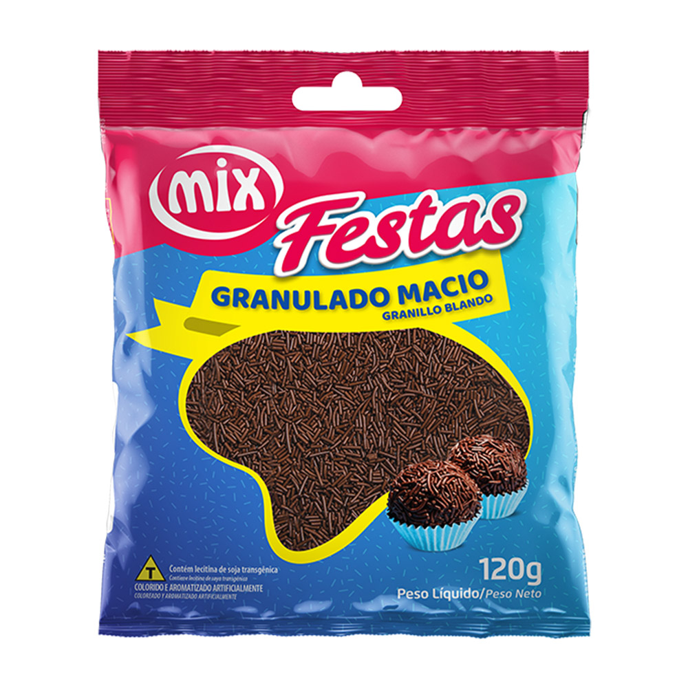 CONFEITO GRANULADO MACIO ESCURO 120G - MIX CONFEITO GRANULADO MACIO ESCURO 120G - MIX