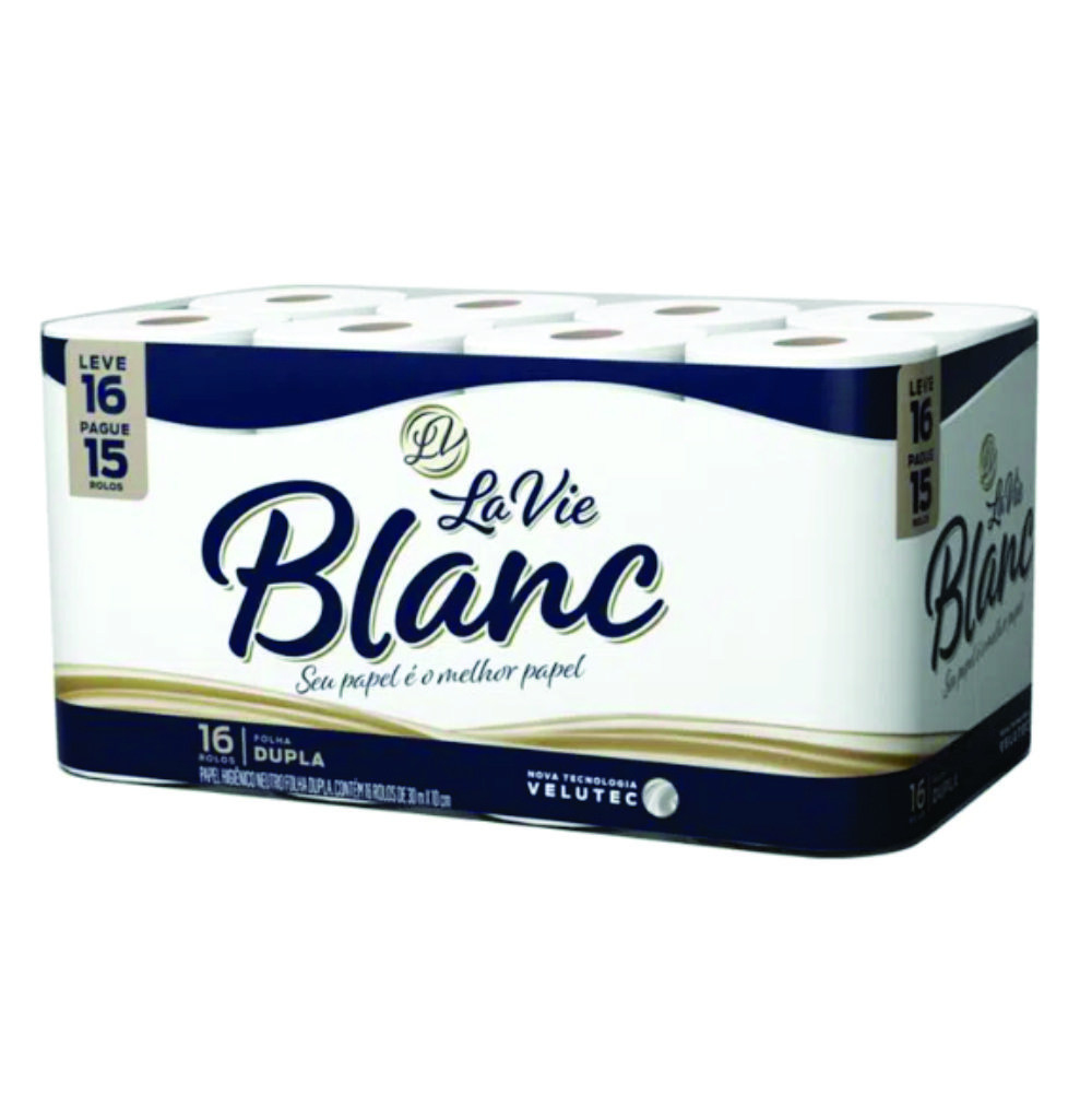 PAPEL HIGIÊNICO LA VIE BLANC NEUTRO LV16PG15<br> PAPEL HIGIÊNICO LA VIE BLANC NEUTRO LV16PG15<br>