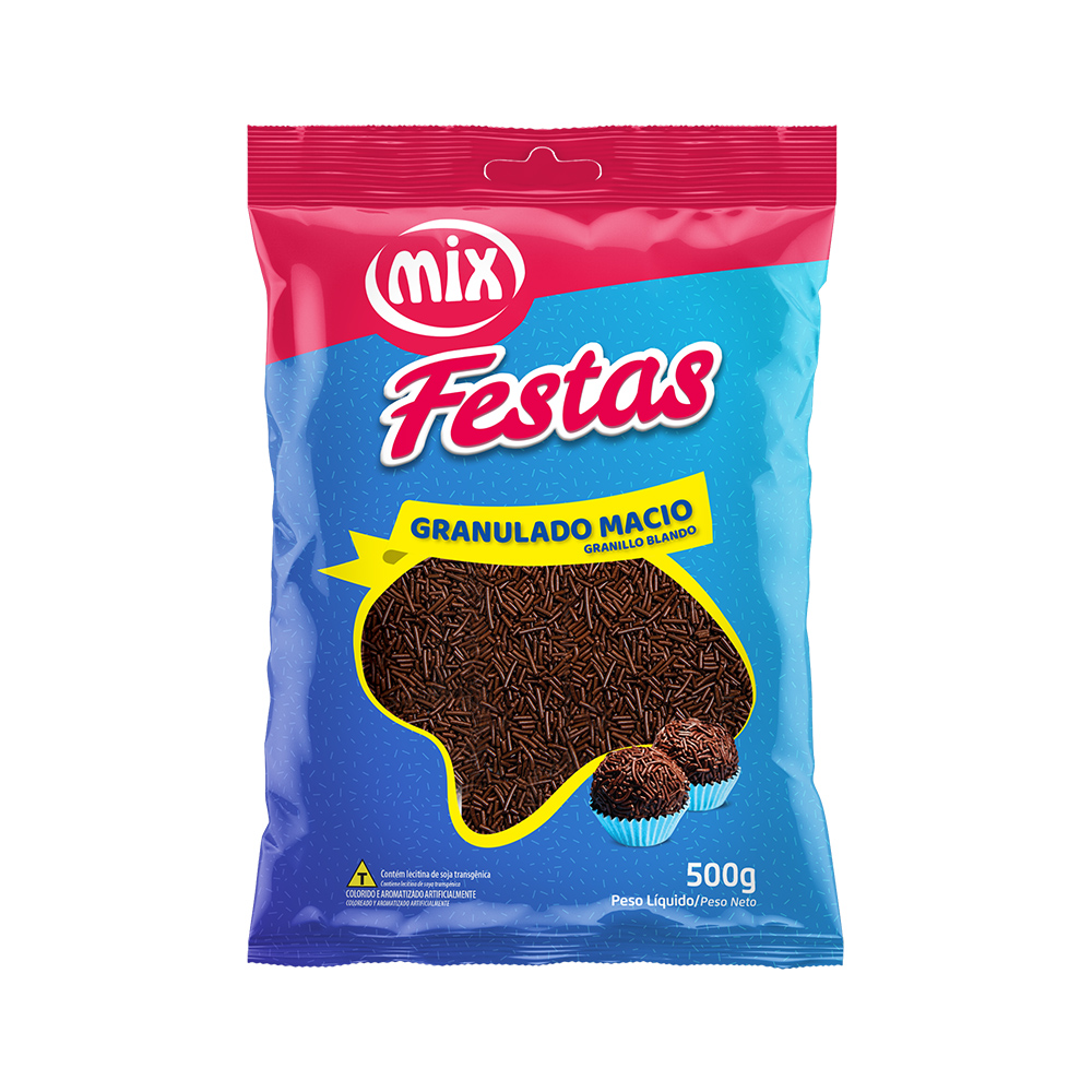 CONFEITO GRANULADO MACIO ESCURO MIX FESTAS 500G CONFEITO GRANULADO MACIO ESCURO MIX FESTAS 500G