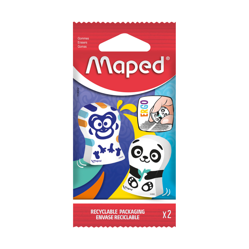 BORRACHA SHAKKY PAPER ANIMAIS BLISTER COM 2 UN - MAPED  BORRACHA SHAKKY PAPER ANIMAIS BLISTER COM 2 UN - MAPED