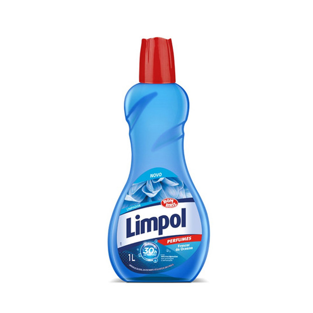 LIMPADOR PERFUMADO FRESCOR DO OCEANO LIMPOL 1L   LIMPADOR PERFUMADO FRESCOR DO OCEANO LIMPOL 1L