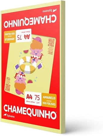 CHAMEQUINHO PAPEL A4, 210 X 297 MM, 100 FOLHAS, AMARELO