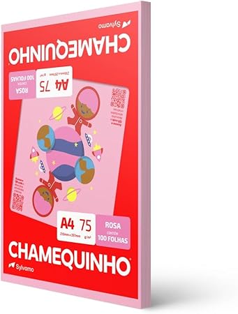 CHAMEQUINHO PAPEL A4, 210 X 297 MM, 100 FOLHAS, ROSA