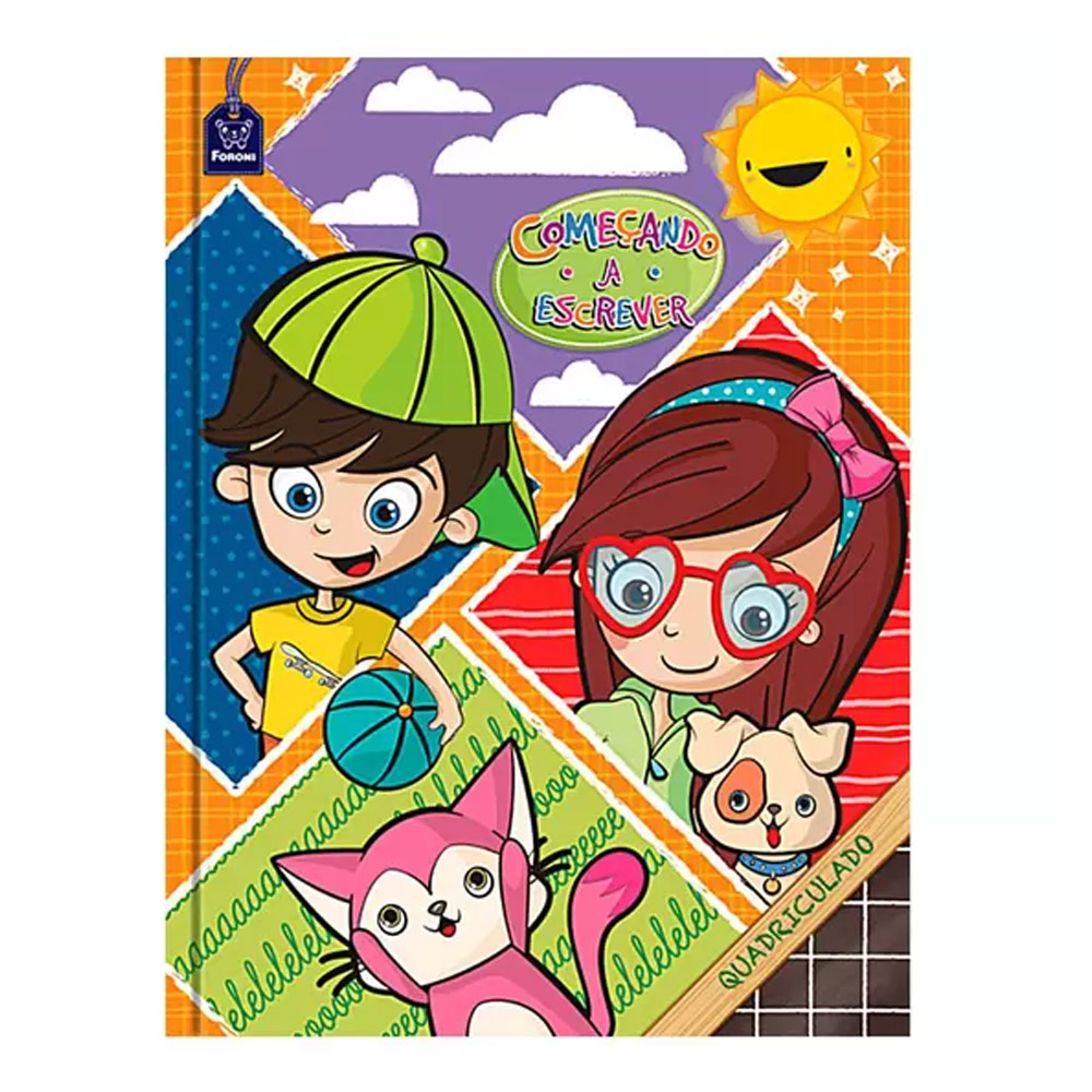CADERNO QUADRICULADO CAPA DURA COMEÇANDO A ESCREVER 40FL FORONI<br> CADERNO QUADRICULADO CAPA DURA COMEÇANDO A ESCREVER 40FL FORONI<br>