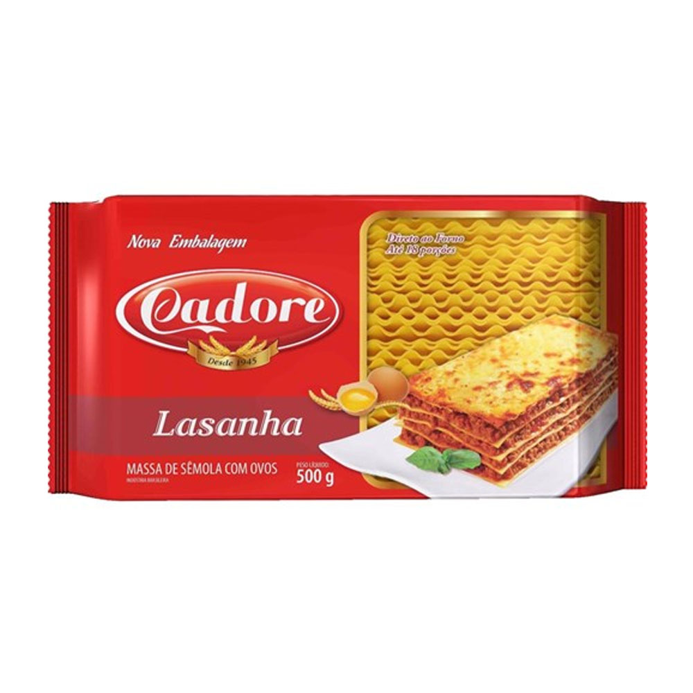 MASSA PARA LASANHA C/ OVOS 500G - CADORE 