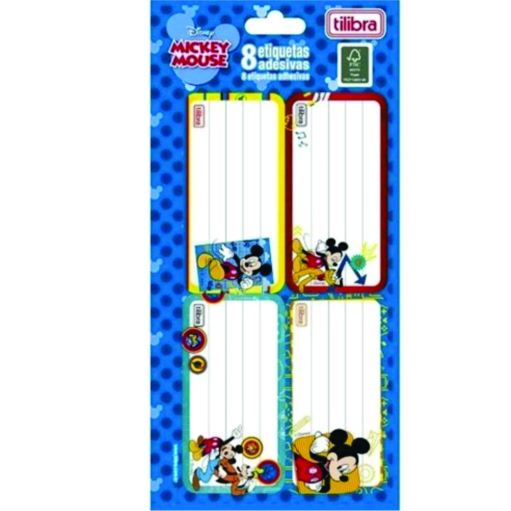 ETIQUETA ADESIVA ESCOLAR MICKEY C/8 TILIBRA ETIQUETA ADESIVA ESCOLAR MICKEY C/8 TILIBRA